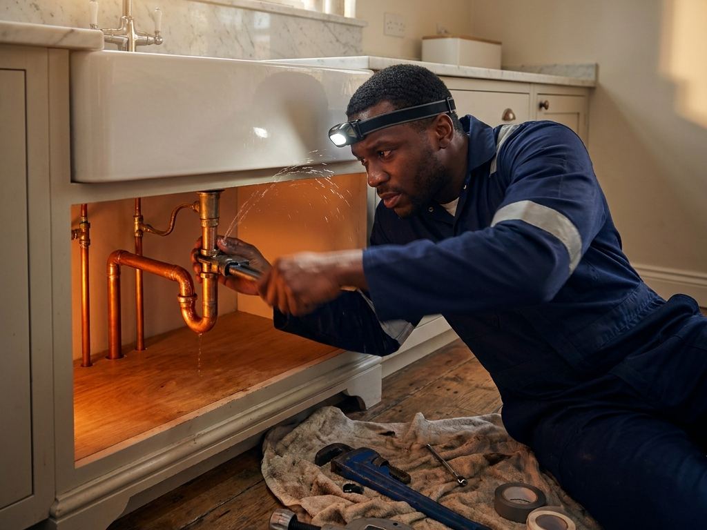 Clear Creek Plumbing technician at work
