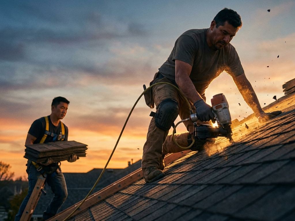 High Plains Roofing technician at work