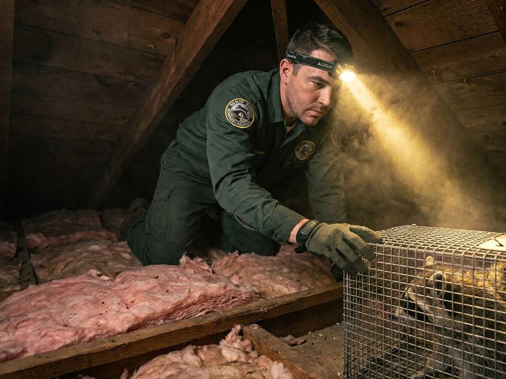 Hill Country Pest & Wildlife technician at work